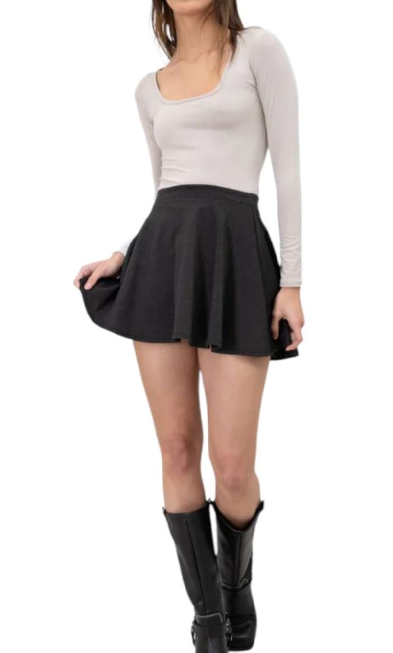 Forever 21 Women's Skirt Wide Band Waist Flare Dark Gray Size XS